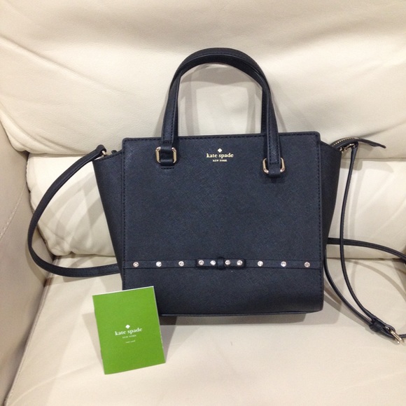 kate spade Handbags - NWOT Kate Spade Black Sparkle Satchel Purse Bag